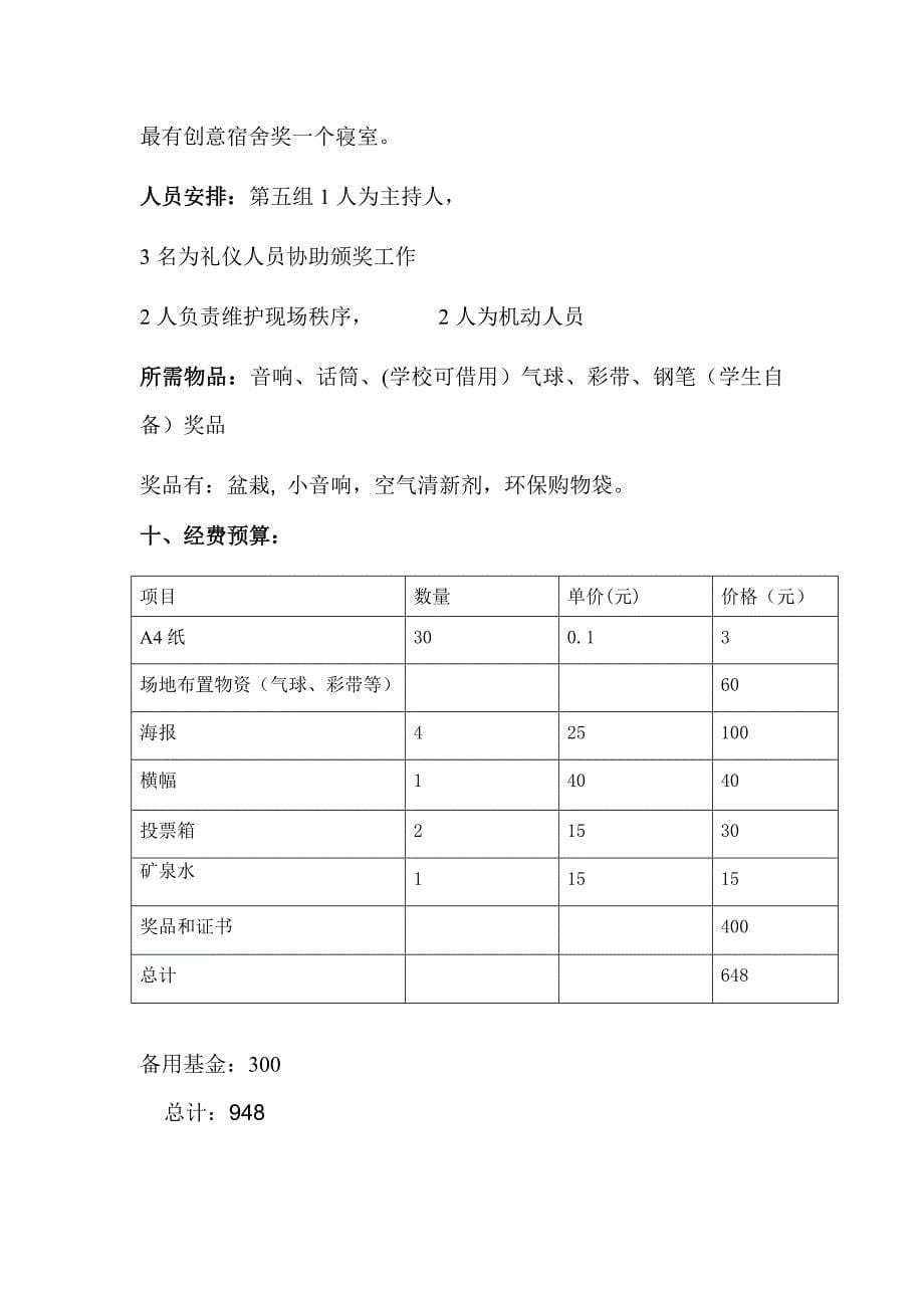 大学生宿舍文化节活动策划书_第5页