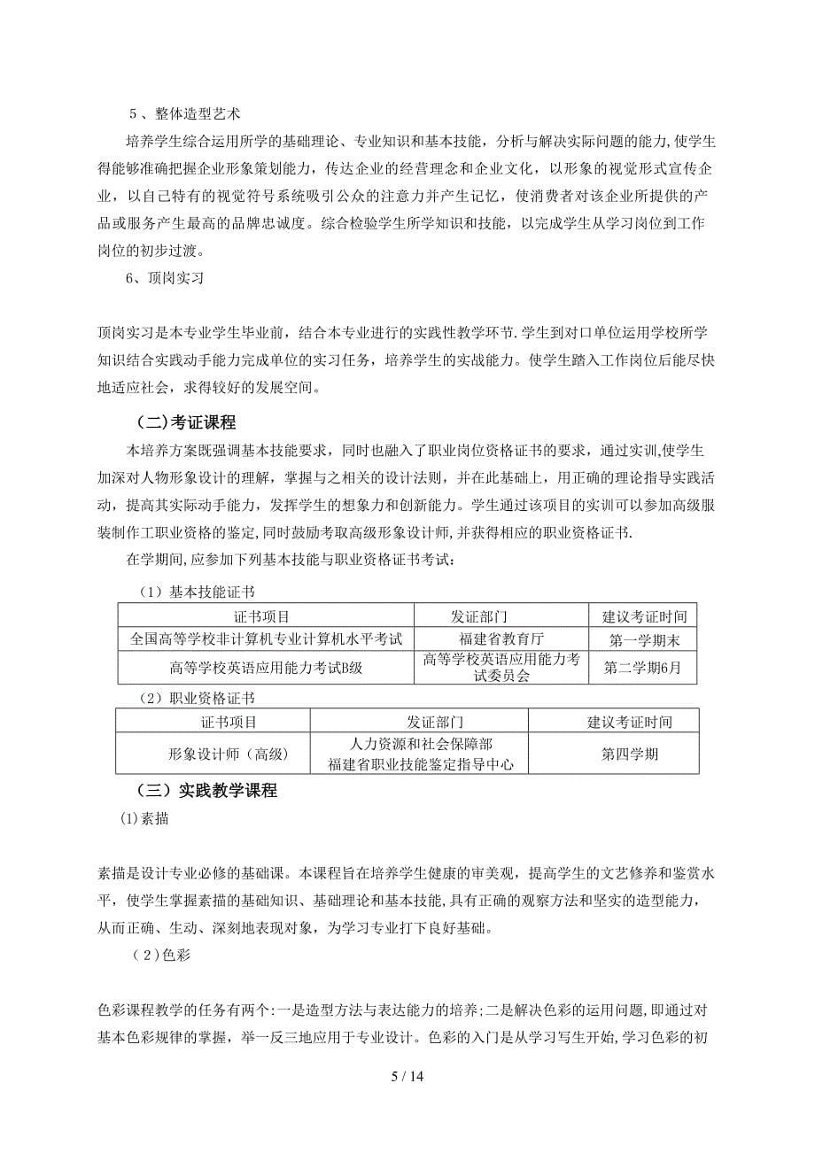 人物形象设计专业培养方案分析_第5页