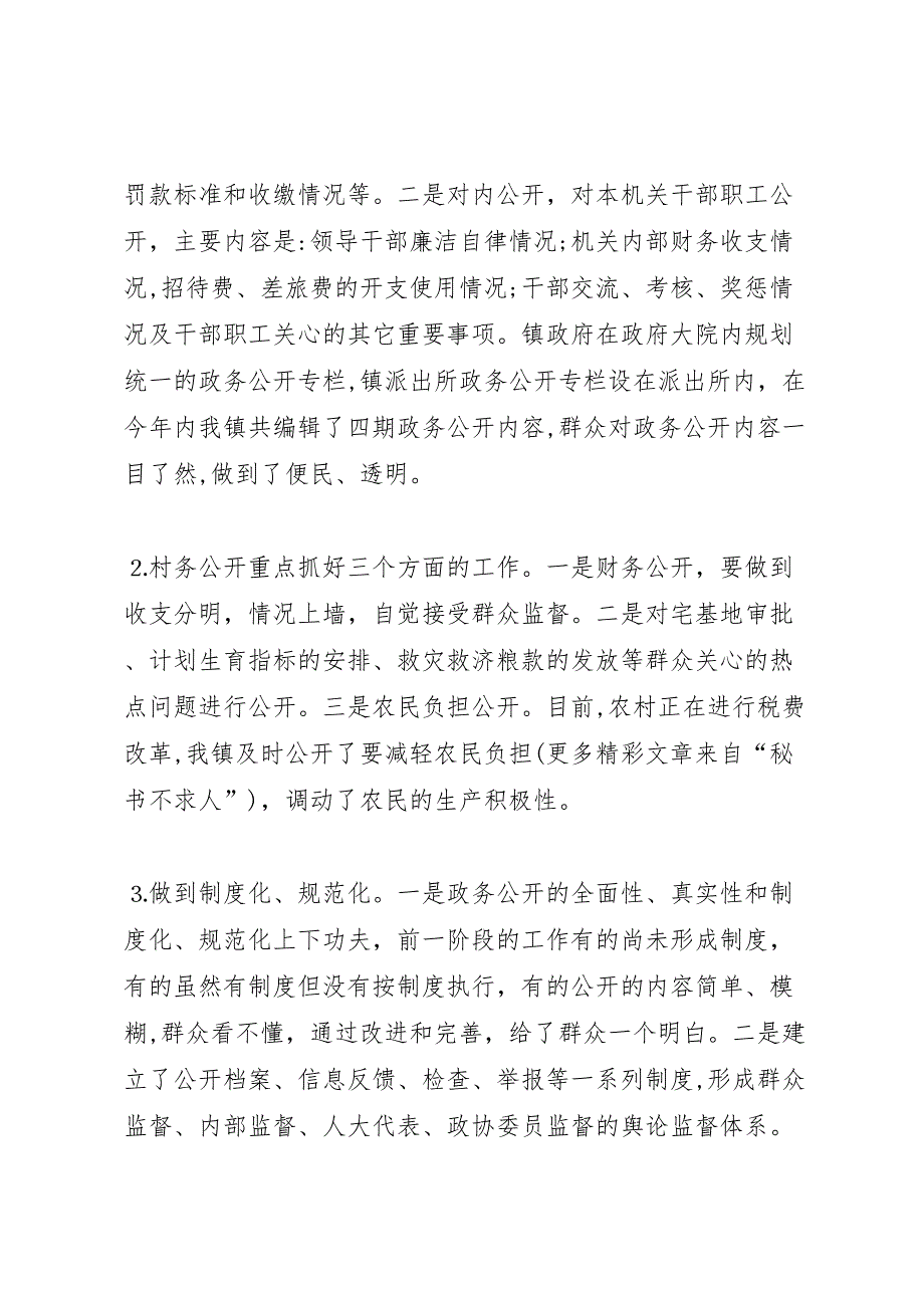 镇政府政务公开自查报告_第3页