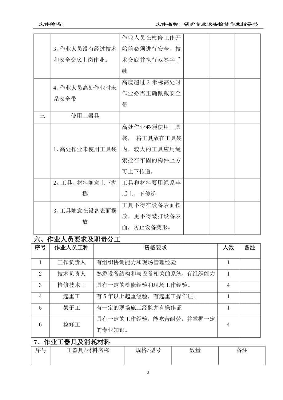 XX电力检修维护作业指导书锅炉专业作业指导书【一份非常实用的专业资料打灯笼都找不到的好资料】 .doc_第5页