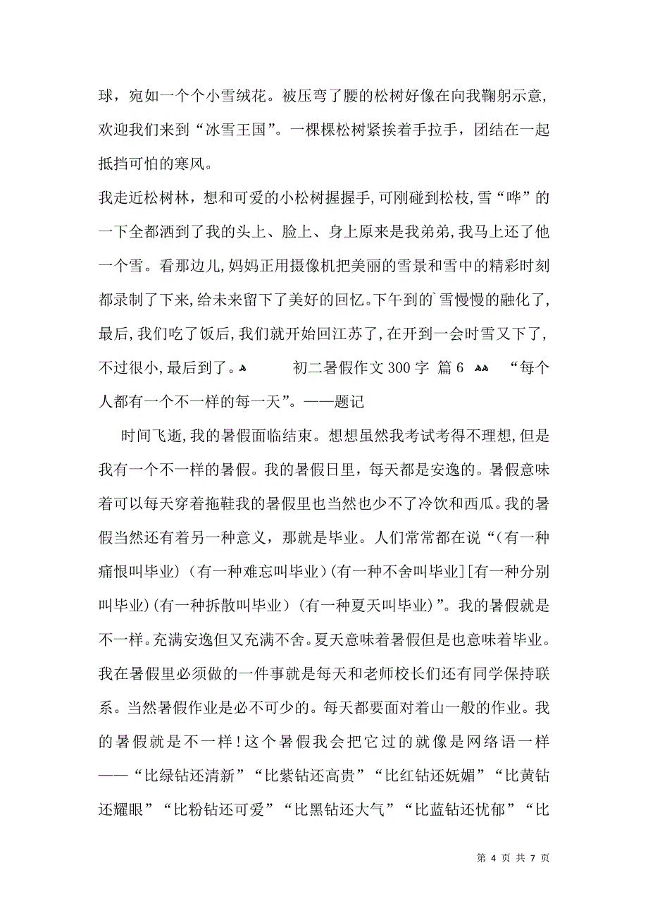 关于初二暑假作文300字集锦九篇_第4页