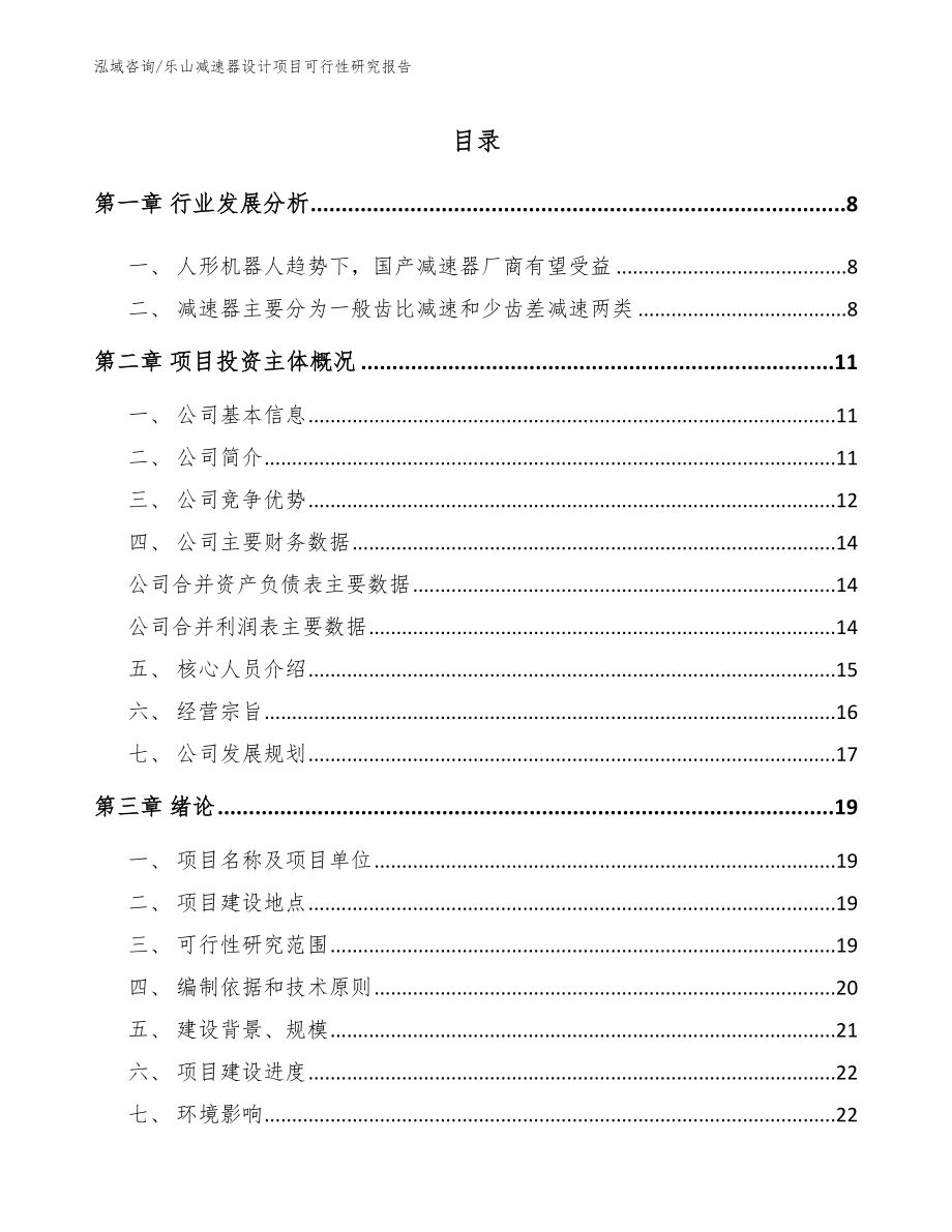 乐山减速器设计项目可行性研究报告_参考范文_第2页