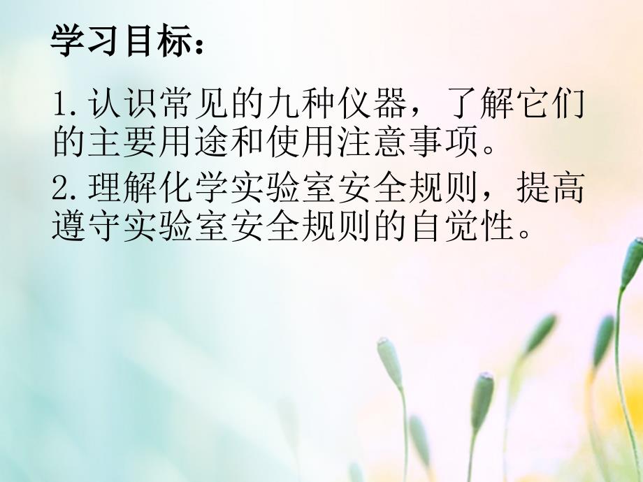 江苏省宿迁市沭阳县马厂镇九年级化学全册1步入化学殿堂到实验室去化学实验基本技能训练一课件2新版鲁教版_第2页