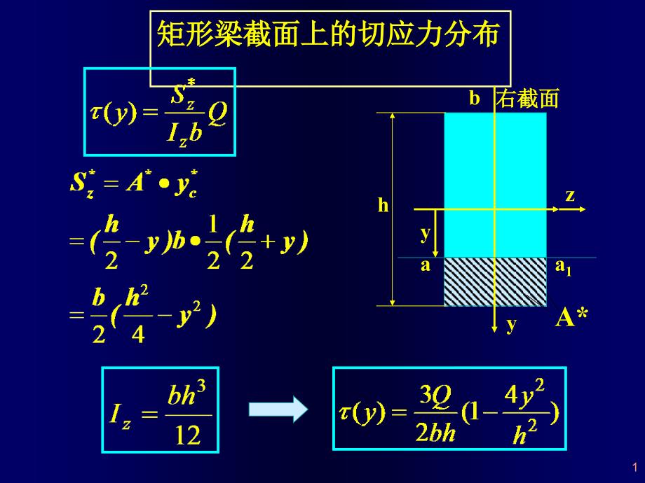 矩形梁截面上的切应力分布_第1页