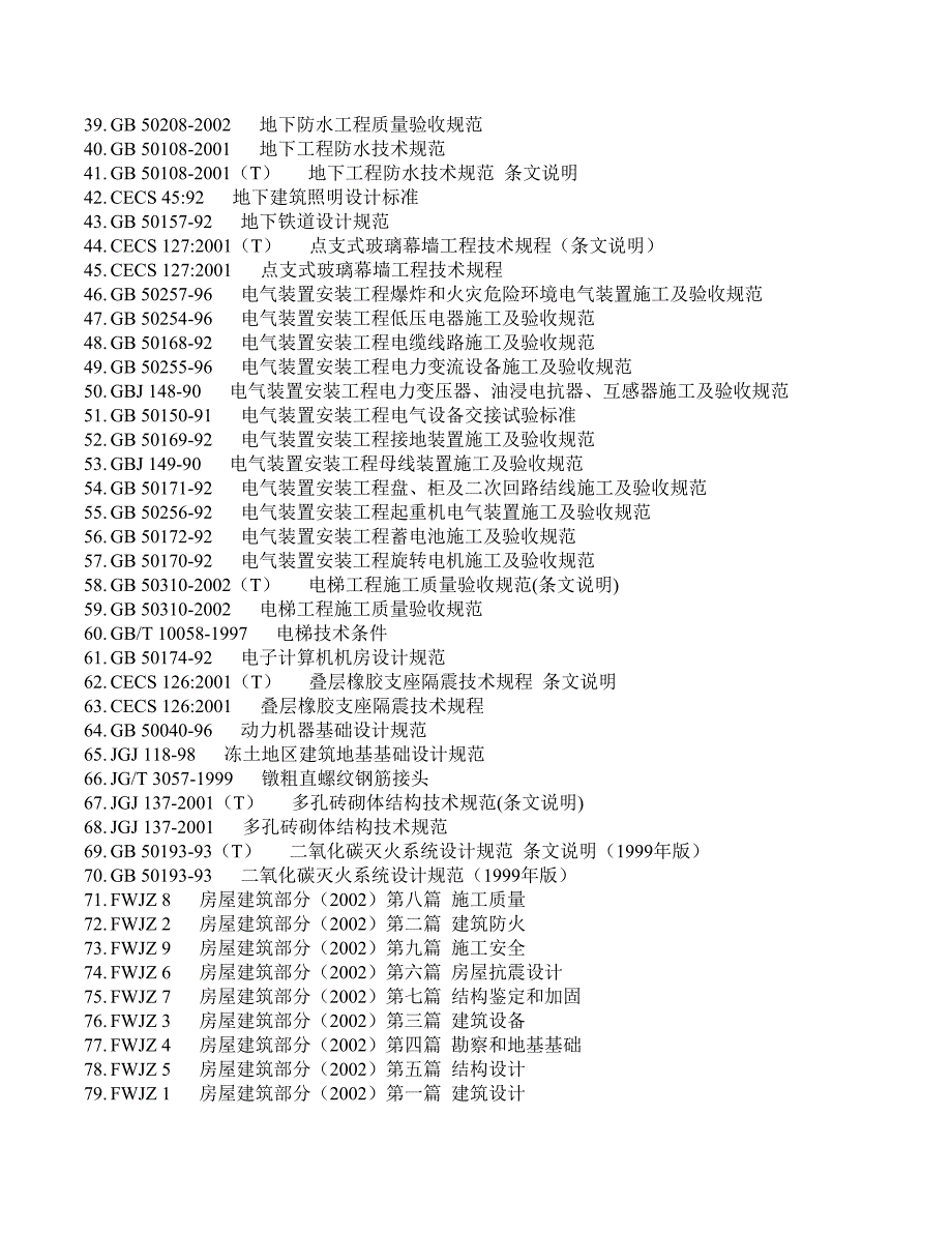 规范及标准目录_第2页