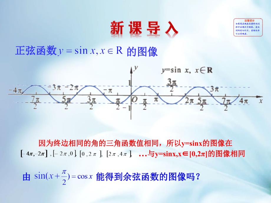 【北师大版】数学必修四：1.6余弦函数的图像与性质课件_第3页