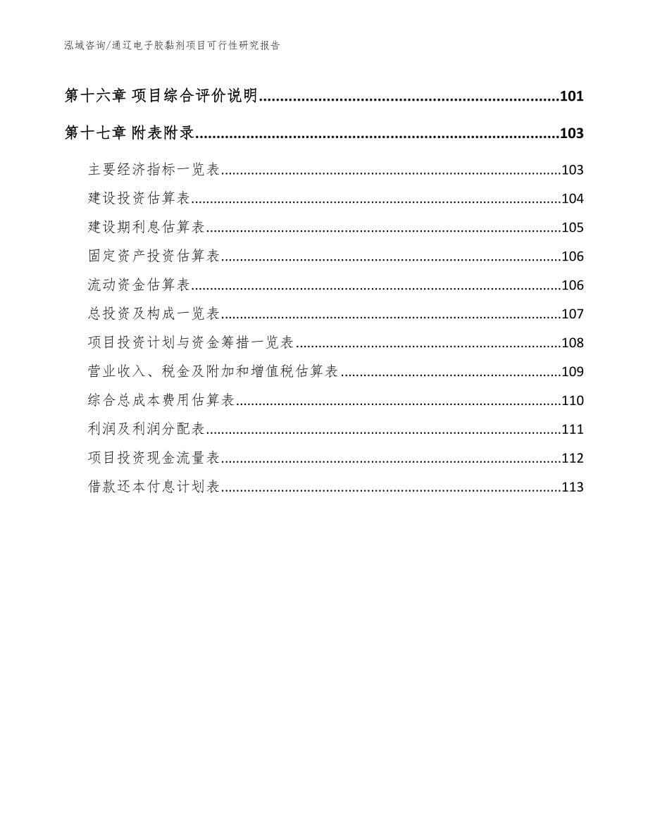 通辽电子胶黏剂项目可行性研究报告参考范文_第5页
