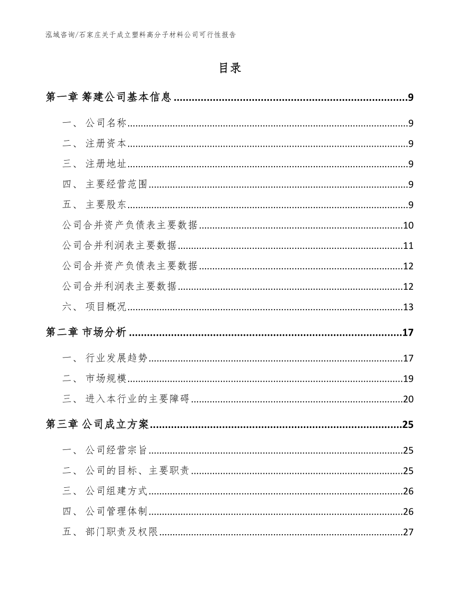 石家庄关于成立塑料高分子材料公司可行性报告_模板_第2页