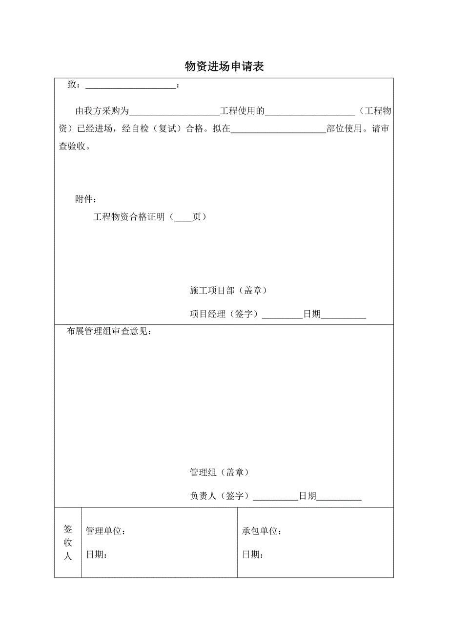 装饰装修工程项目管理常用表格_第5页