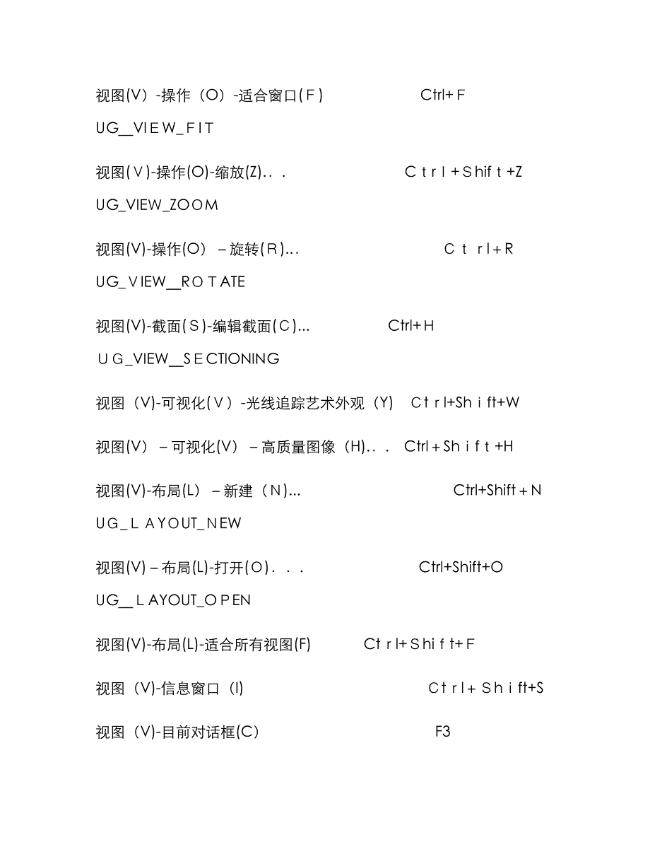 UG10.0快择键_第4页