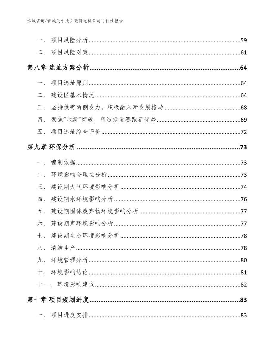 晋城关于成立微特电机公司可行性报告模板范本_第5页