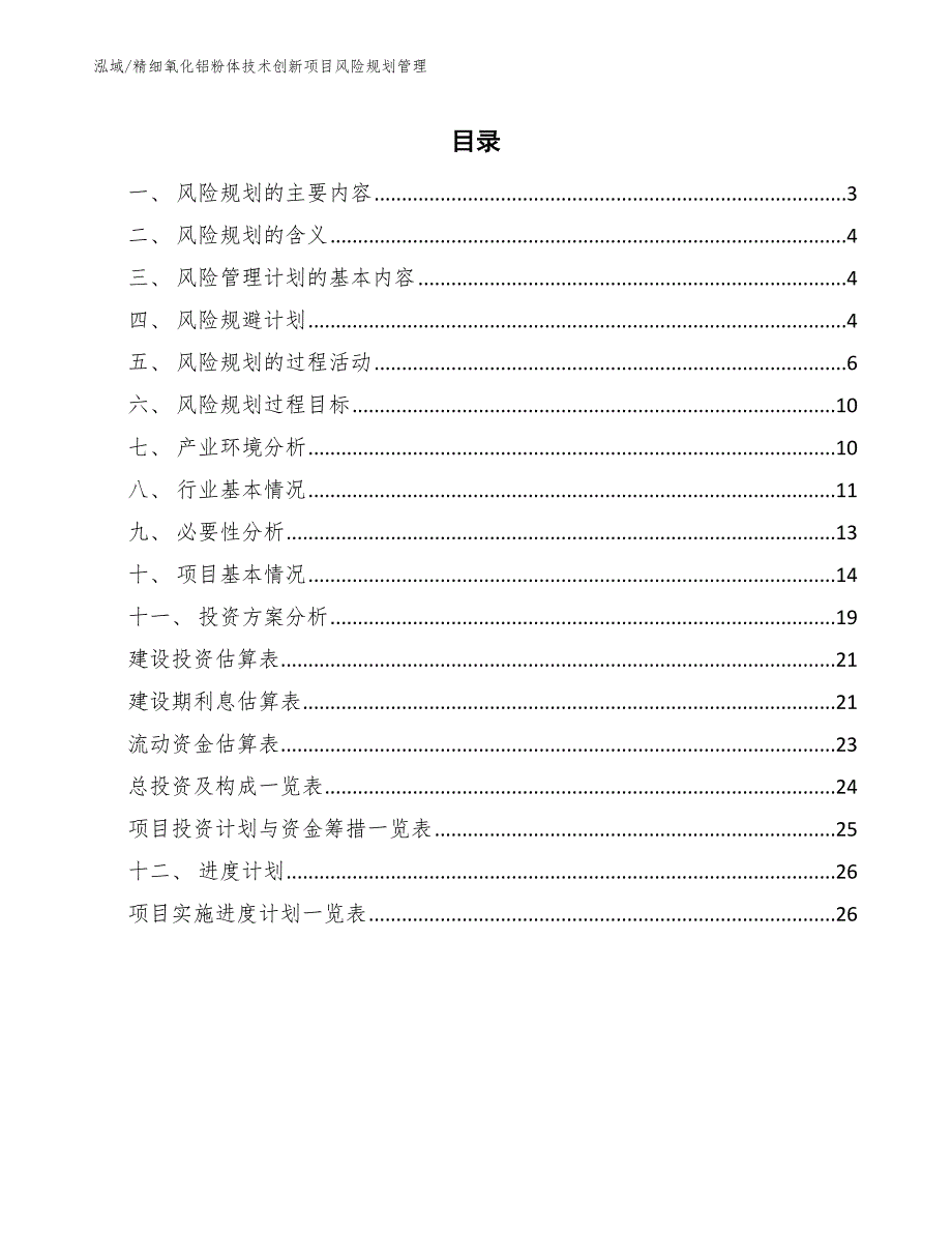 精细氧化铝粉体技术创新项目风险规划管理【参考】_第2页