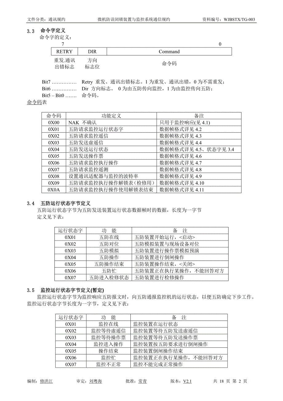 闭锁装置与监控系统通讯规约V2.1_第3页