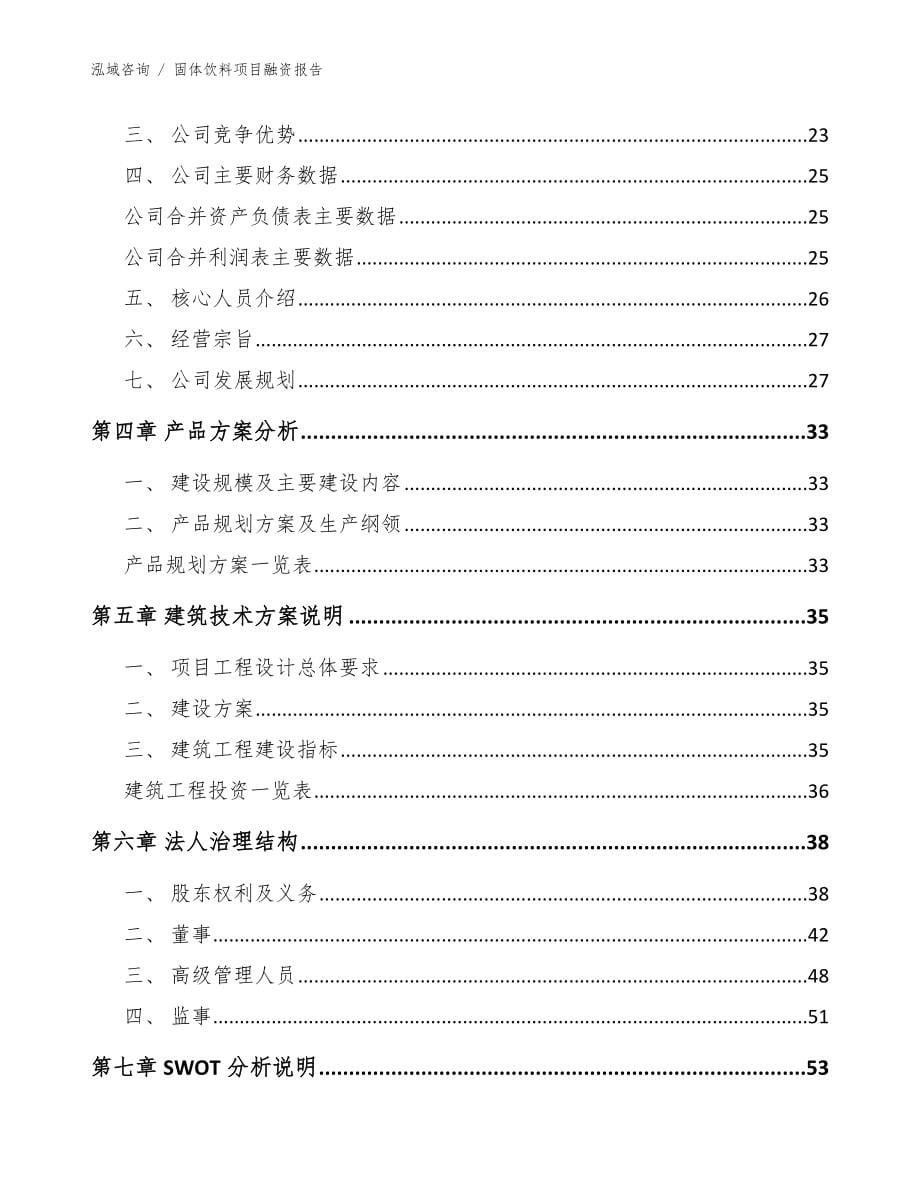 固体饮料项目融资报告（参考范文）_第5页