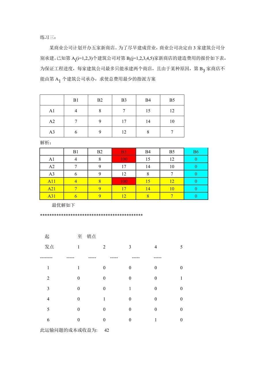 运筹学上机试题2-指派问题_第5页