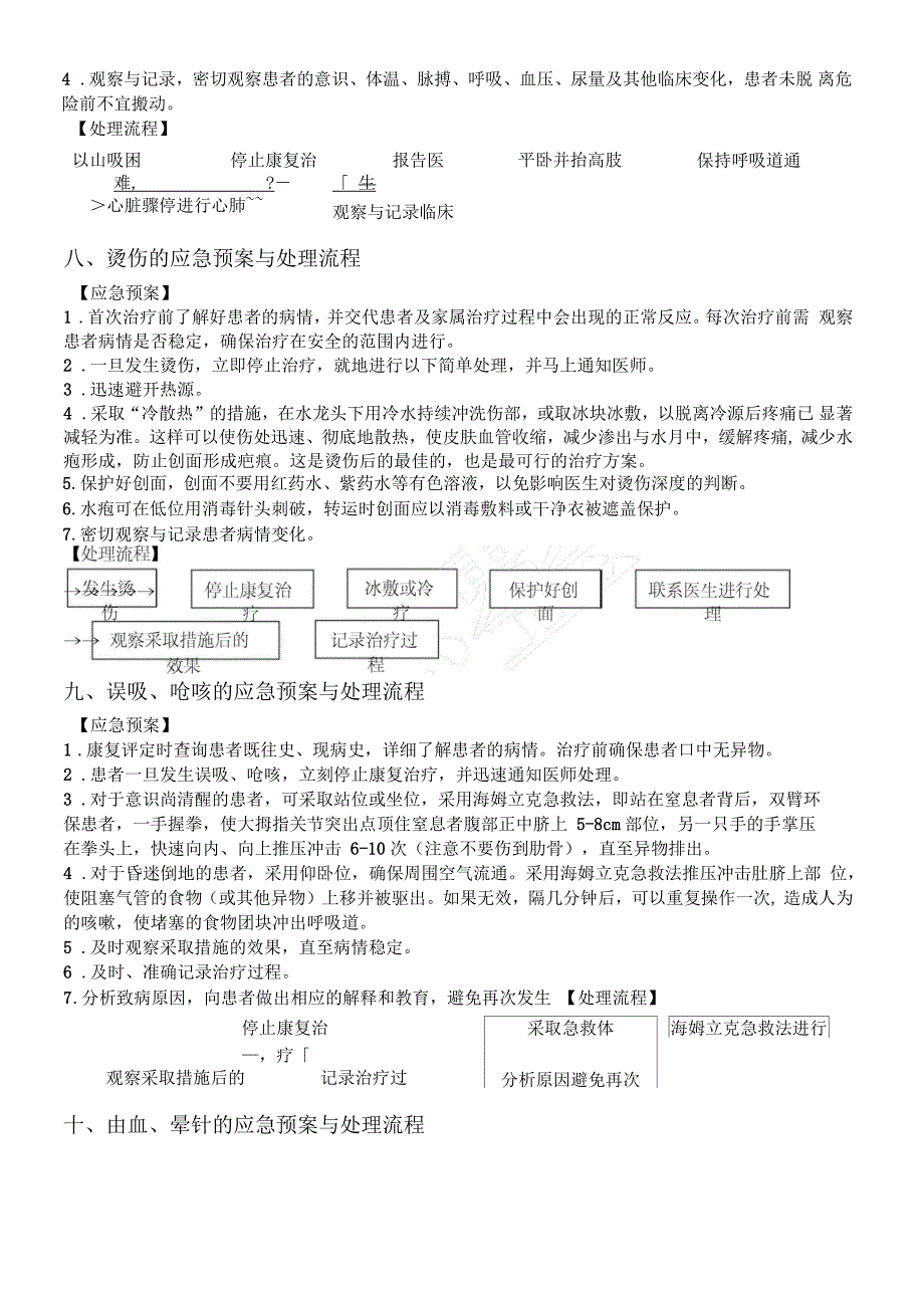 康复意外应急预案与处理操作规范_第4页