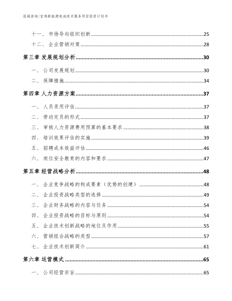 宝鸡新能源电池技术服务项目投资计划书（模板）_第3页