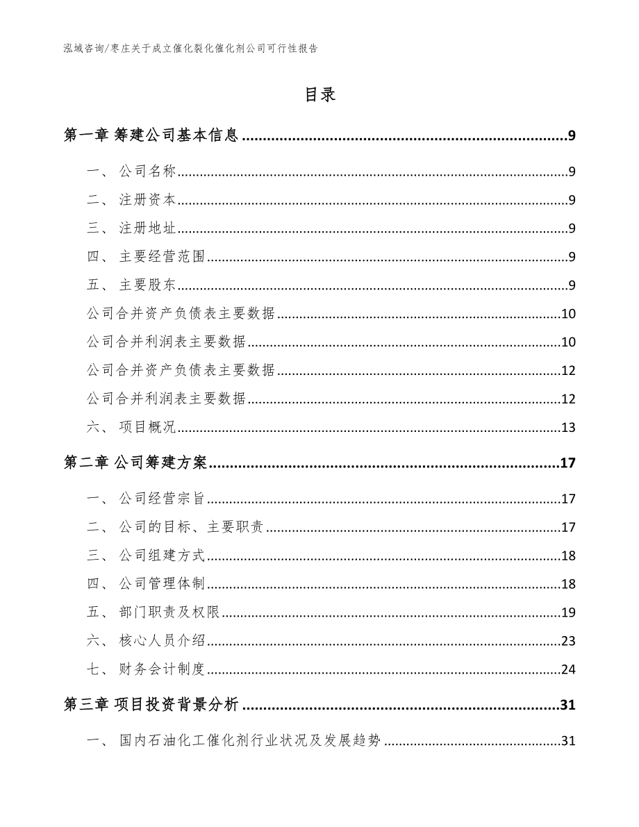 枣庄关于成立催化裂化催化剂公司可行性报告_范文参考_第2页