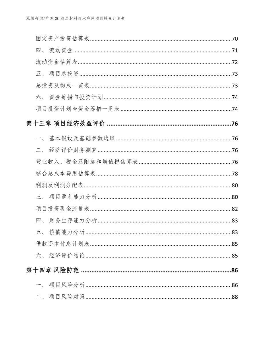 广东3C涂层材料技术应用项目投资计划书范文参考_第5页