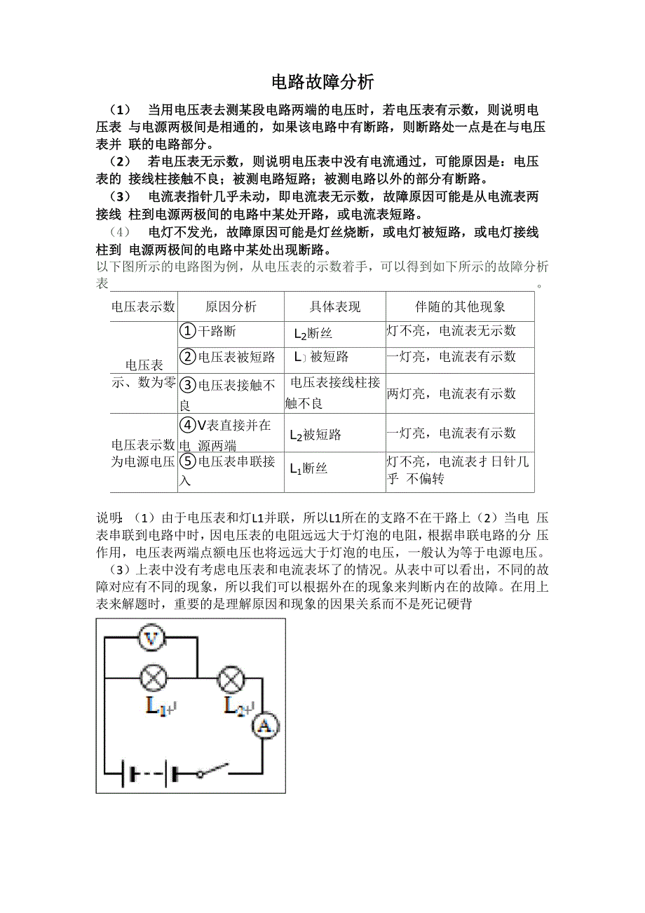 电流表和电压表的故障分析_第1页