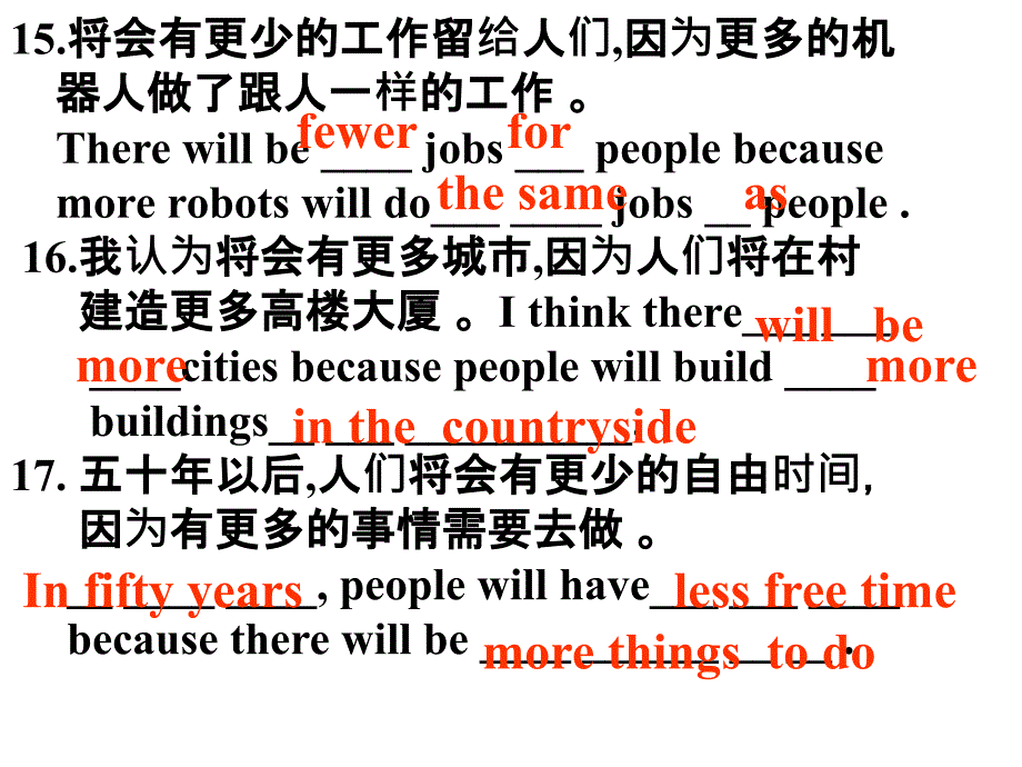 【期末复习重点句型翻译】2013-2014学年八年级英语上册：Unit7Willpeoplehaverobots_第4页