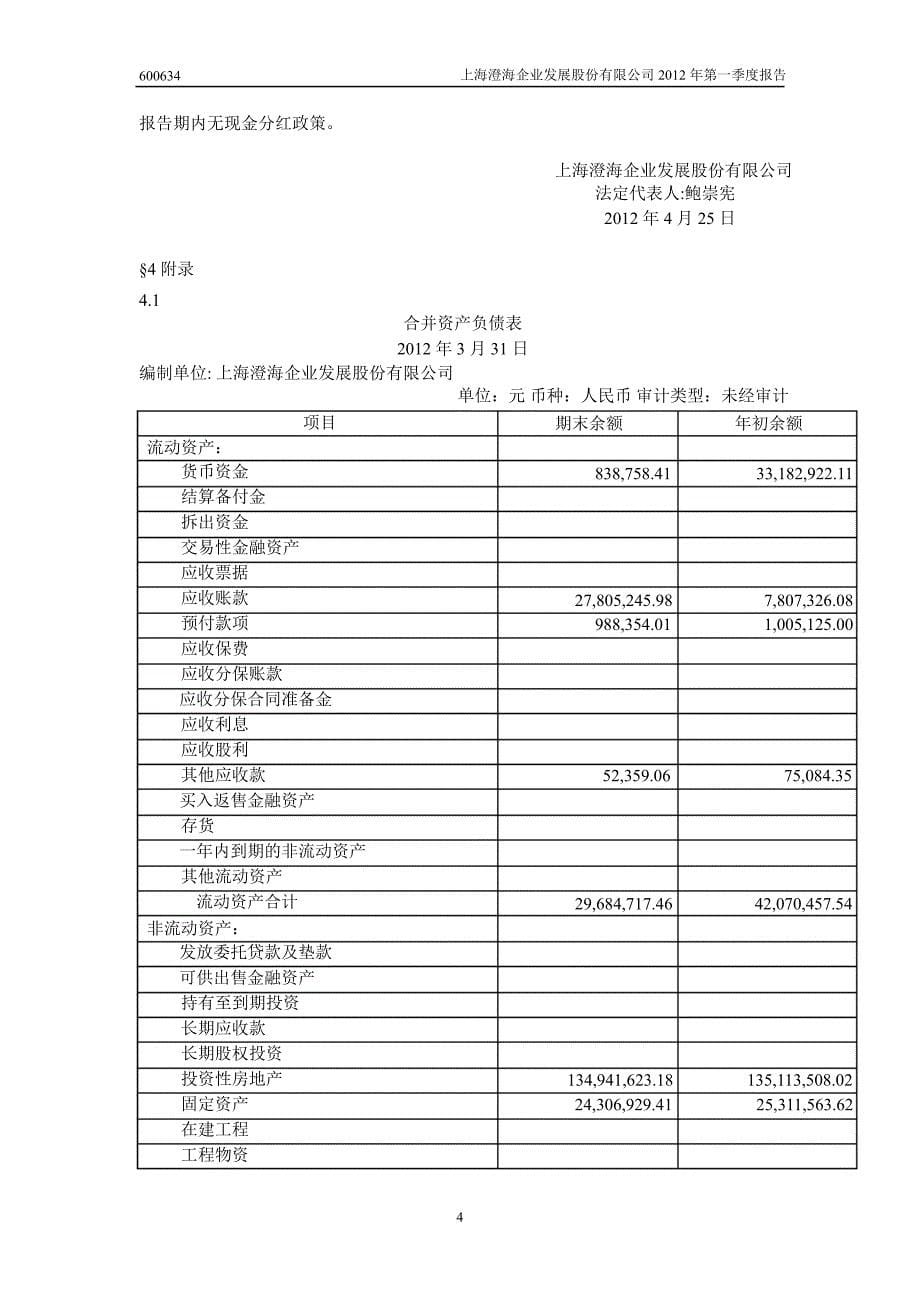 600634 ST海鸟第一季度季报_第5页