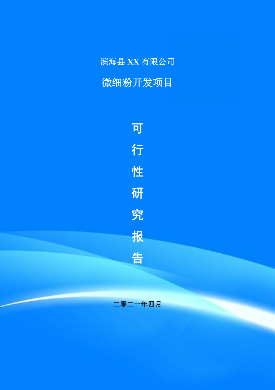 微细粉开发项目可行性研究报告建议书_第1页