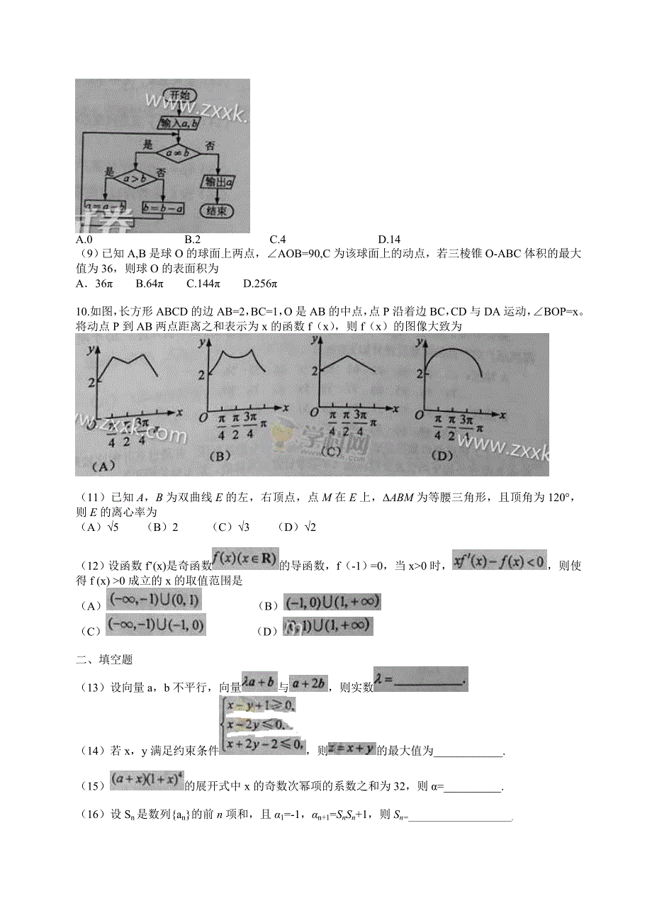 内蒙古高考新课标2数学_第2页