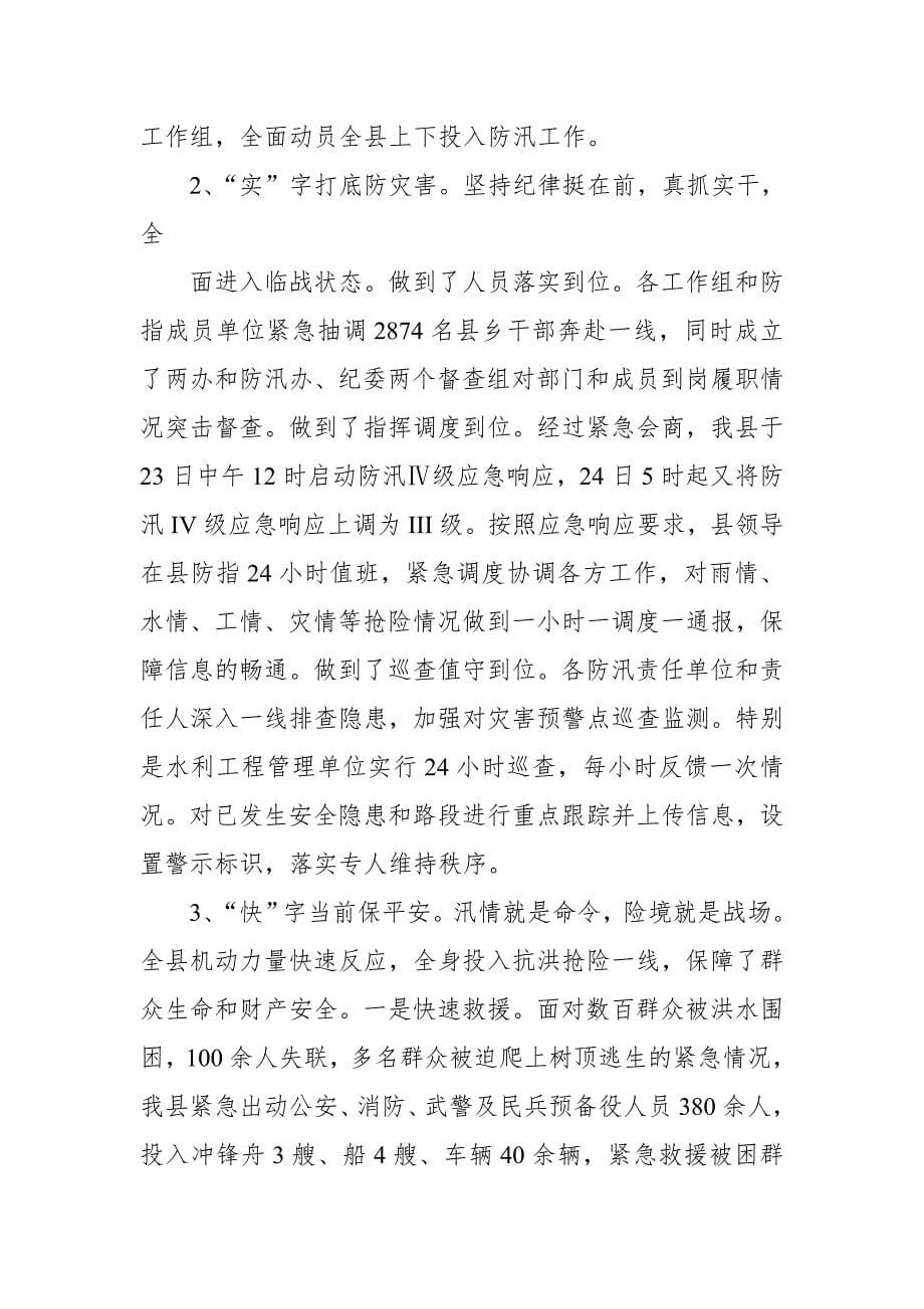 某县防汛抗洪救灾工作情况汇报_第5页