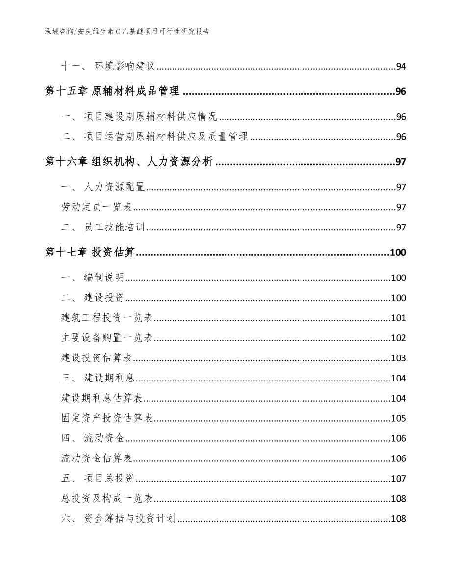 安庆维生素C乙基醚项目可行性研究报告_第5页