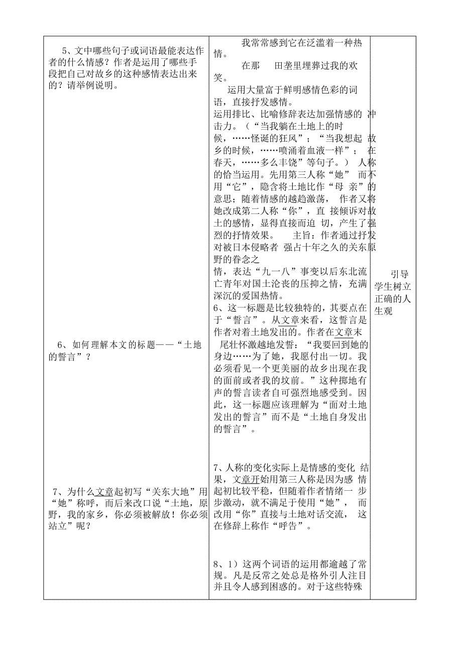 土地的誓言新课改表格教案完整_第5页