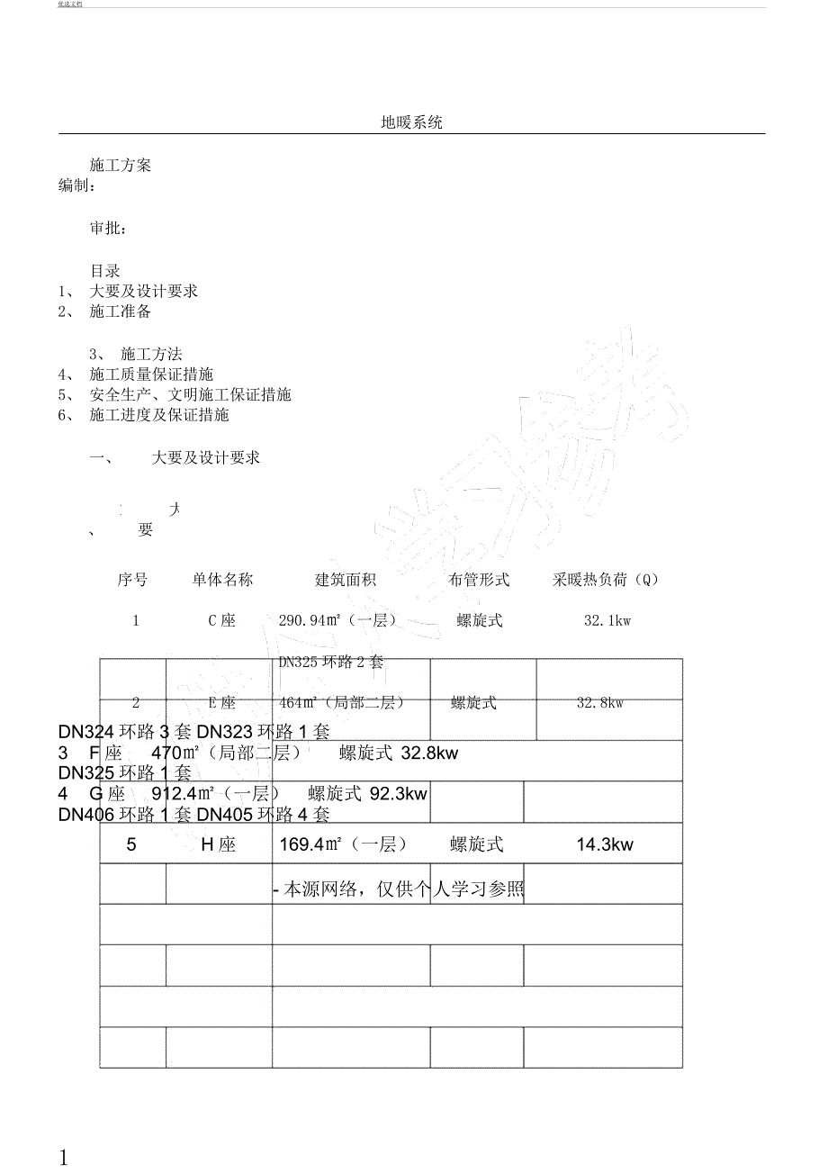 地暖施工实施总结方案.docx_第1页