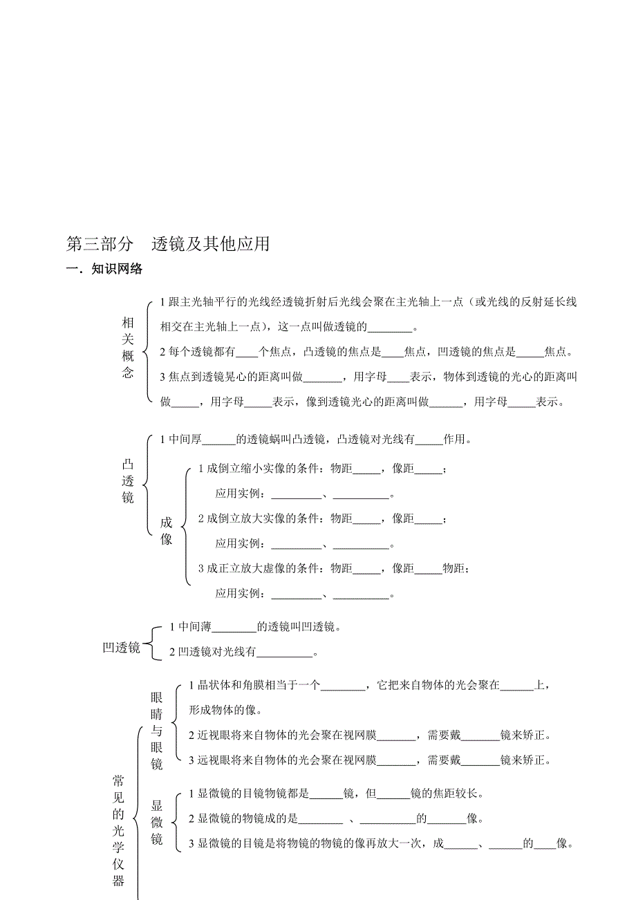 中考专项复习第三部分透镜及其他应用_第1页