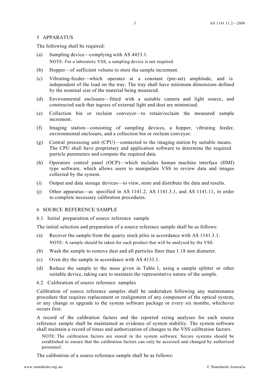 【AS澳大利亚标准】AS 1141.11.2 Methods for sampling and testing aggregates Method 11.2 Particle size distribution for vision sizing systems_第3页