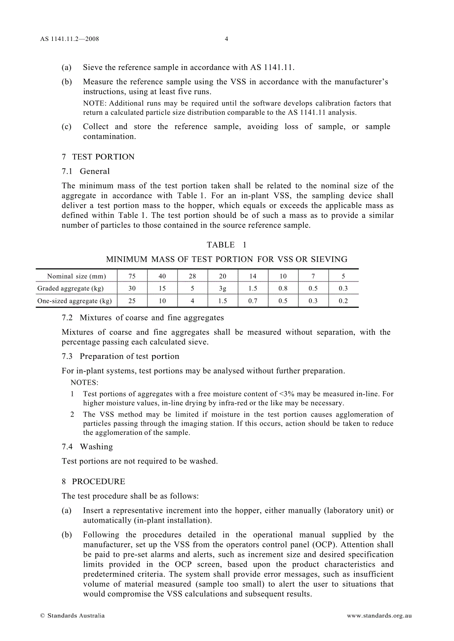 【AS澳大利亚标准】AS 1141.11.2 Methods for sampling and testing aggregates Method 11.2 Particle size distribution for vision sizing systems_第4页