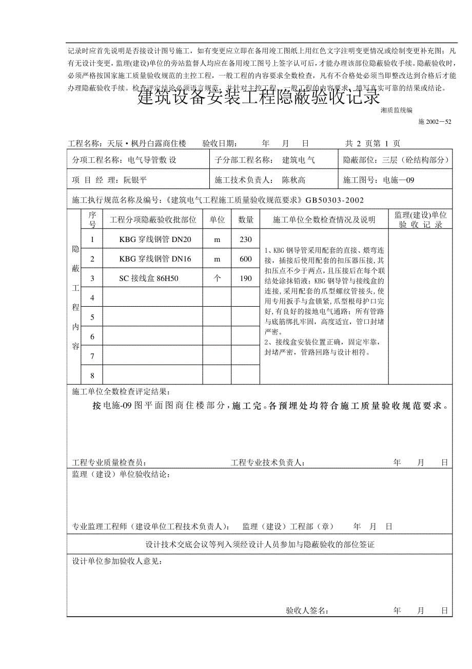 建筑设备安装工程隐蔽验收记录_第5页