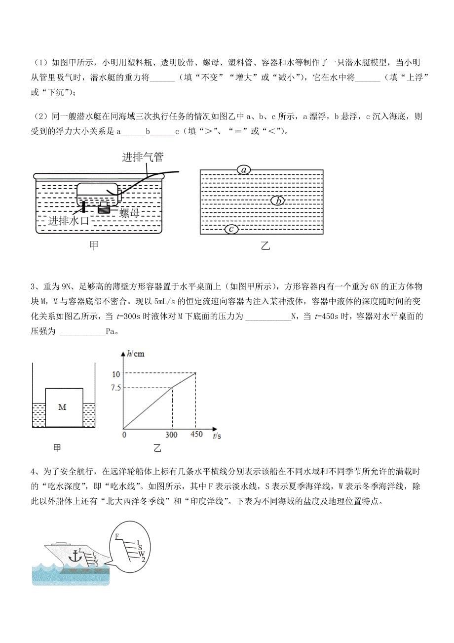 2018学年人教版八年级物理下册第十章浮力课后练习试卷(可打印).docx_第5页