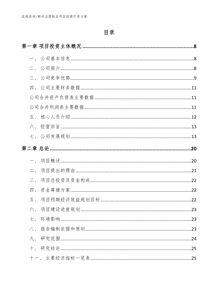 郴州注塑制品项目招商引资方案【模板参考】_第2页