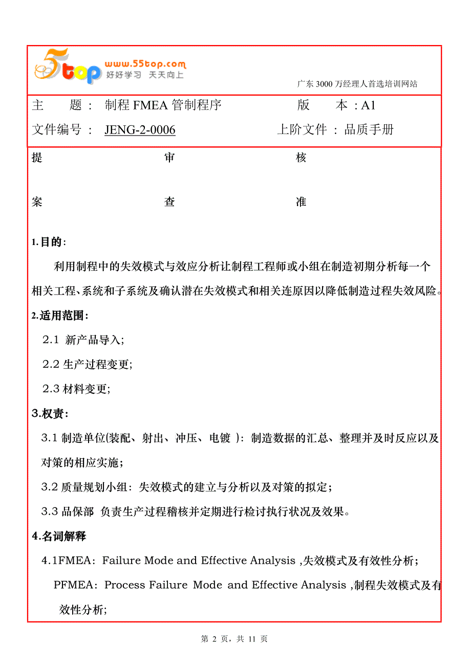 制程PFMEA管制程序_第2页