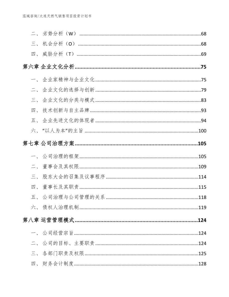 大连天然气销售项目投资计划书_第5页