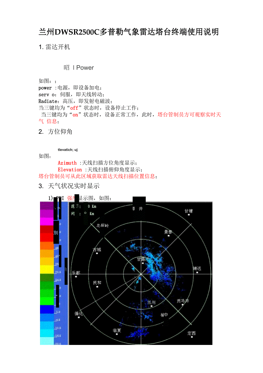 气象雷达终端显示使用方法_第1页