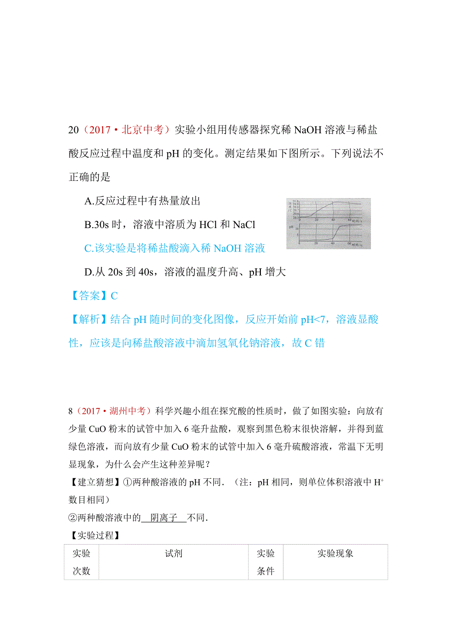 初三人教版九年级化学下册4真题汇编试题分类解析汇编10酸和碱的化学性质_第2页