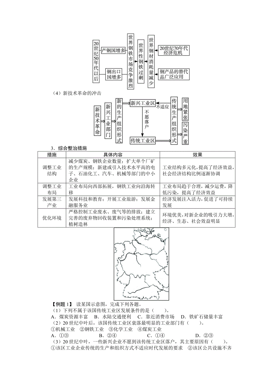 【最新】【人教版】必修2地理：4.3传统工业区与新工业区导学案含答案_第3页