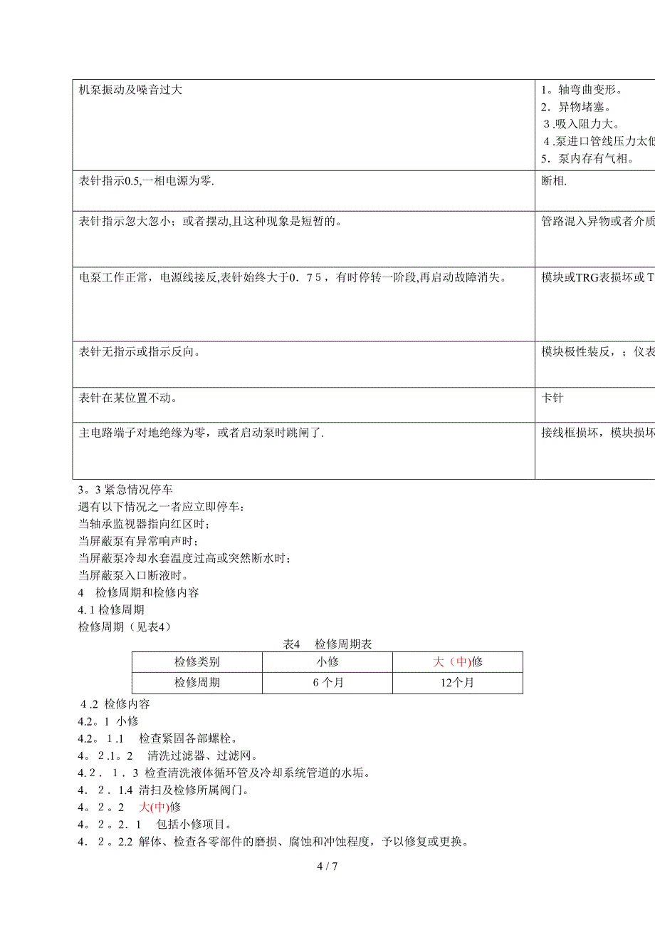 屏蔽泵维护检修规程_第4页