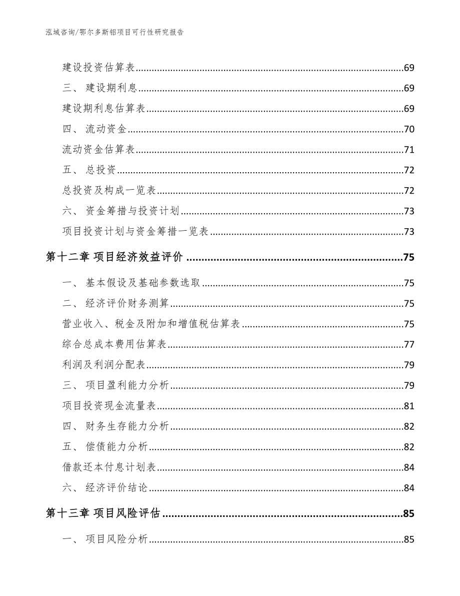 鄂尔多斯铝项目可行性研究报告_第5页