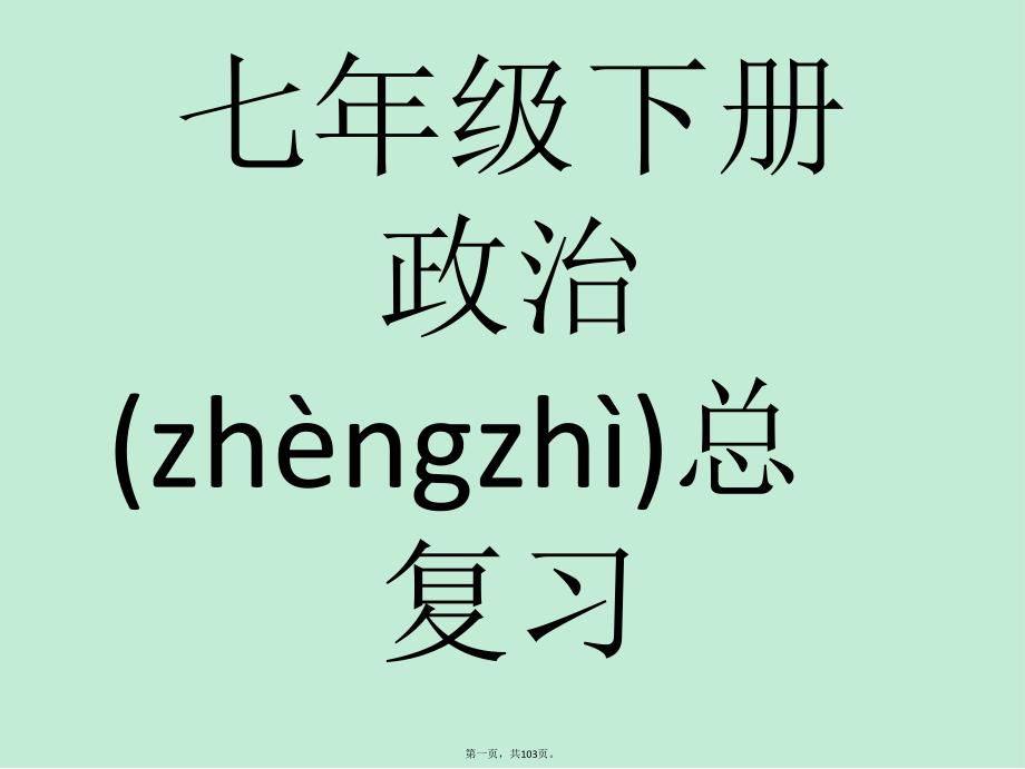 人教版七年级政治下册治总复习(全册知识点归纳)教学文案_第1页