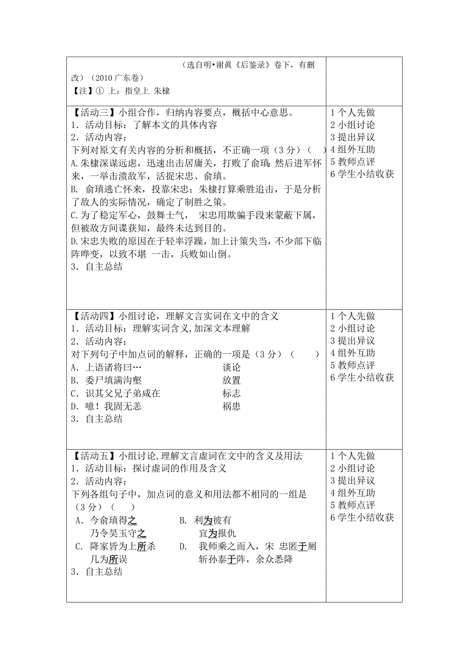 文言文虚词学生专题活动单_第2页