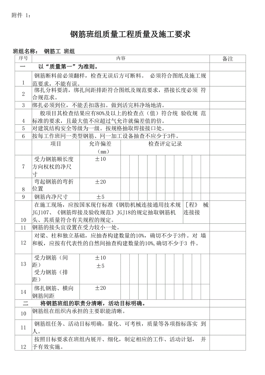 各个班组质量及施工要求_第1页