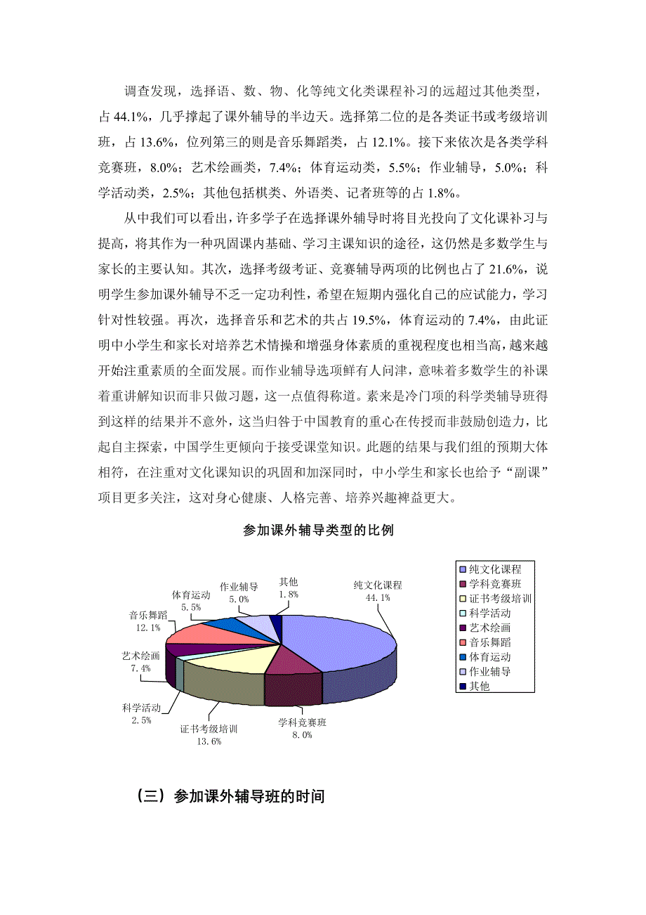 关于当前中小学生课外辅导状况的调查报告_第3页