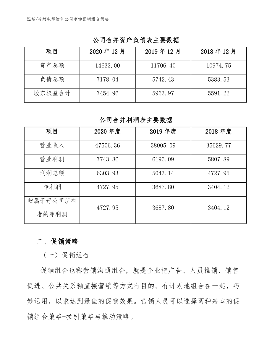 冷缩电缆附件公司市场营销组合策略（范文）_第4页